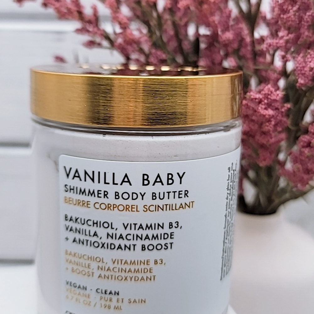 Vanilla Bay Shimmer Body Butter - Gold and White
